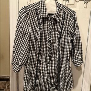 Lane Bryant Checkered Cotton Blouse - Size 14/16